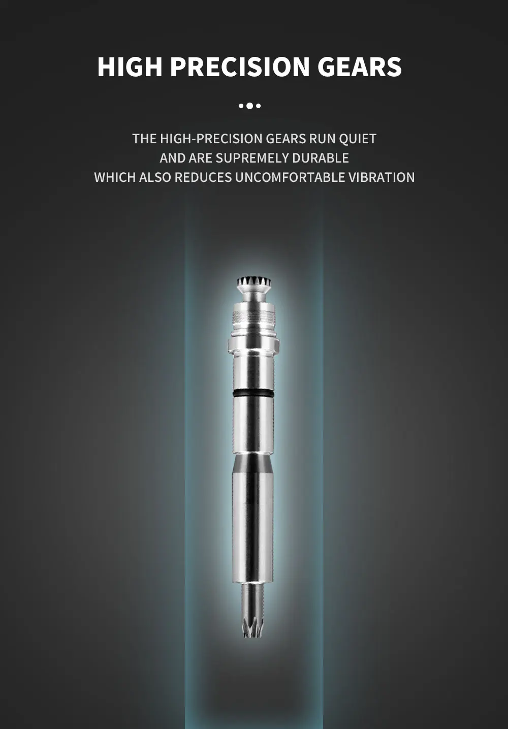 AZDENT Dental 1:5 Winkelstück mit Faseroptik-LED, Niedriggeschwindigkeits-Handstück, Druckknopf, interne 4 Sprays, Zahnarztinstrument – Detail 6