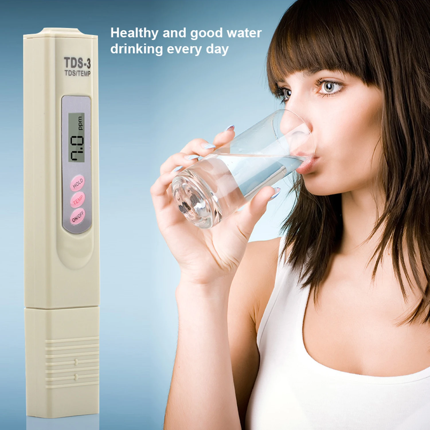 2 in 1 Handheld TDS Digital Water Tester Water Test Pen Water Quality Analysis Meter Water Purity Check 0-9999 ppm Measurement