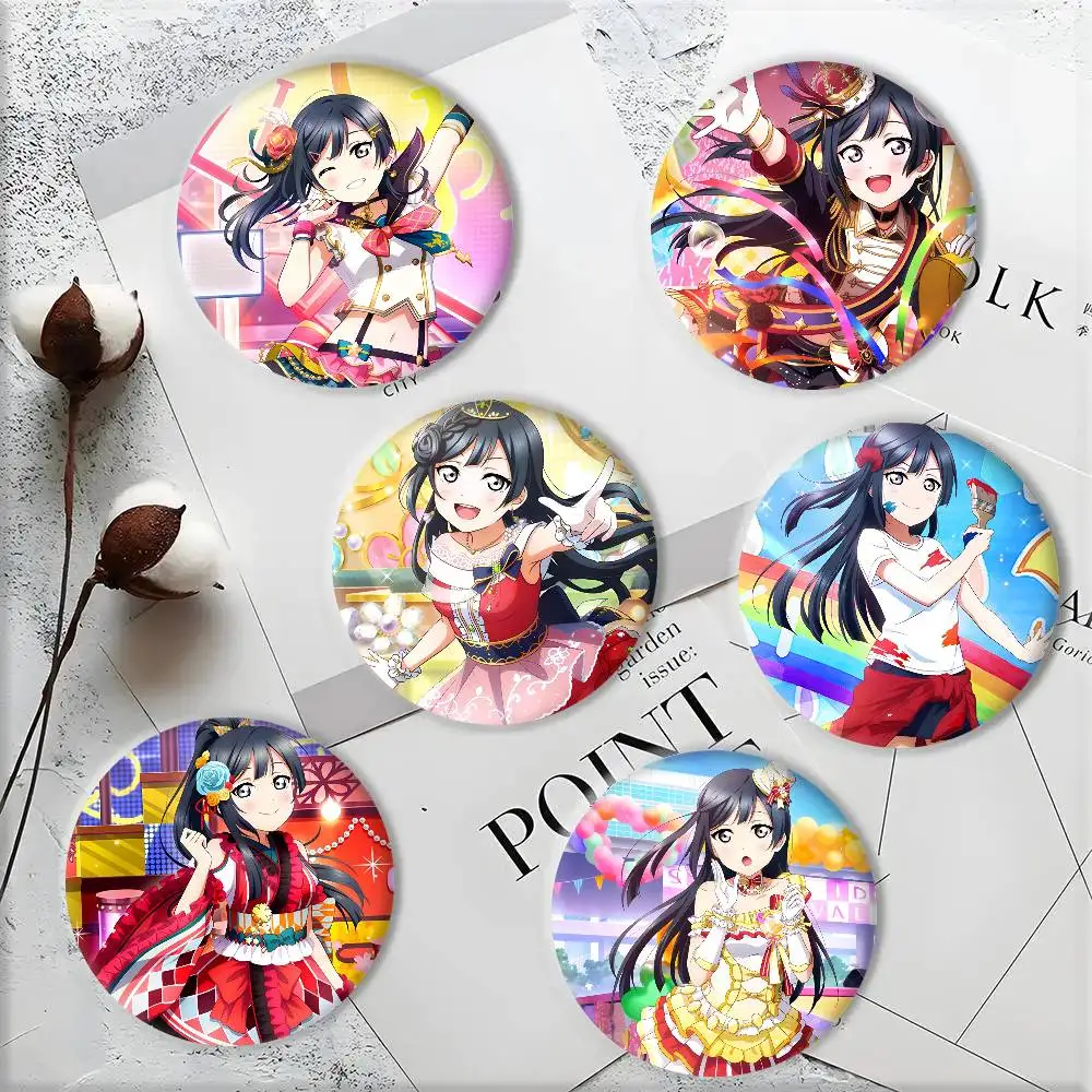 Cartoon Anime L-Love Live Yuuki Setsuna Badge Tinplate DIY Backpack Clothing Accessories Jewelry Pins