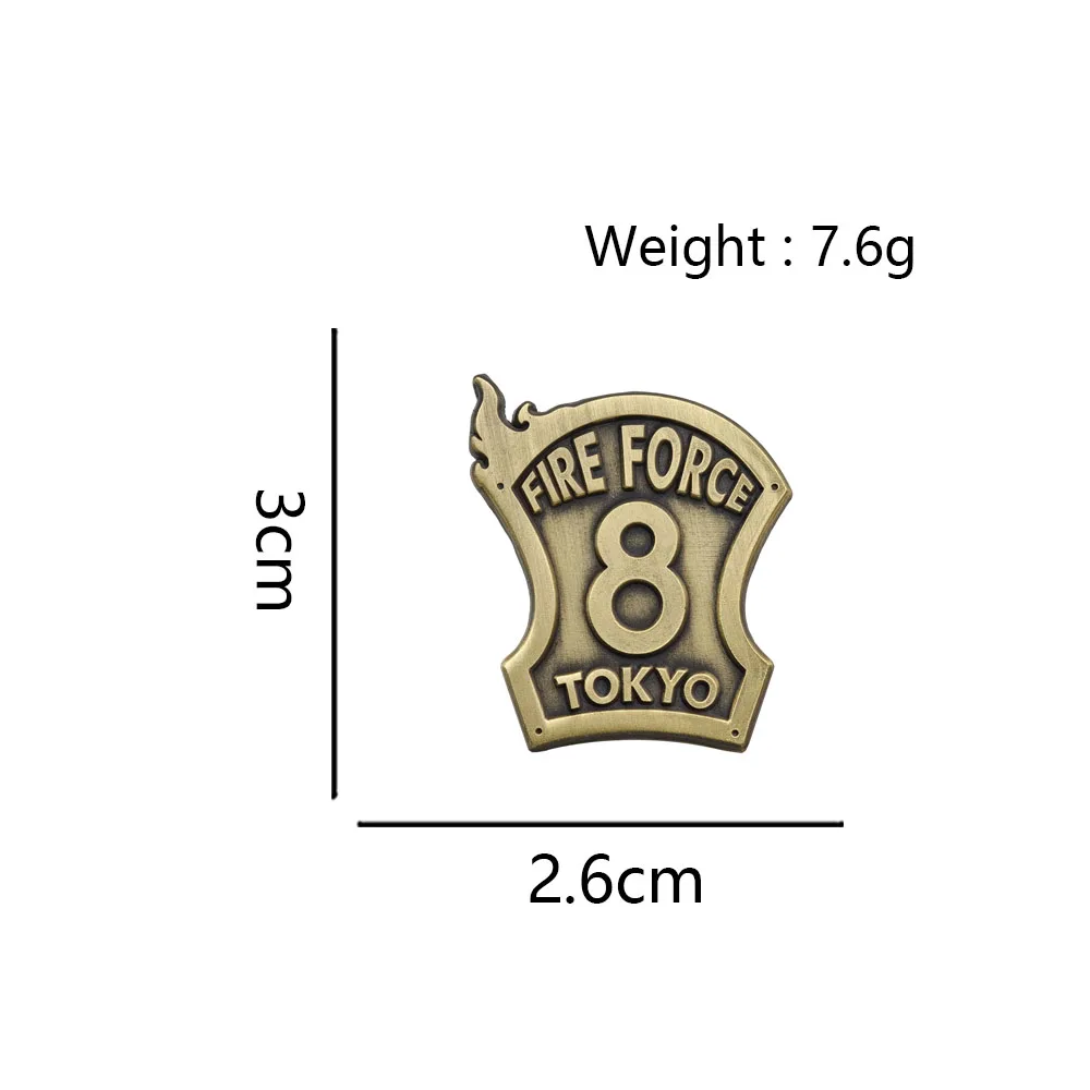 Fire Force 8 Tokyo Lapel Pin Special Fire Force Company 8 Metal Badge Enamel Anime Cartoon Brooch for Clothes Backpacks Fans Gif