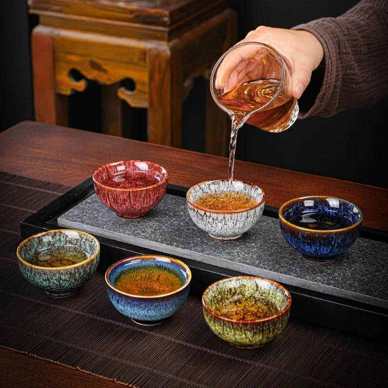 

Ceramic Colored Tea Cup for Home, Small Tea Bowl, Gift Box, 6 Color