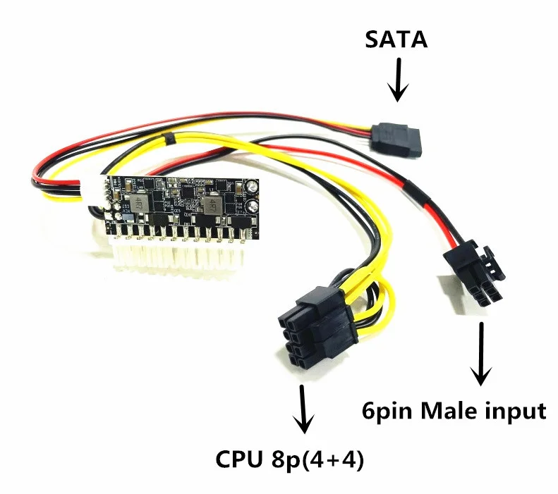 DB9215A PCI-E 6pin male Input DC-ATX 300W 24pin Power Supply Module Switch Pico PSU Car Auto Mini ITX High DC-ATX power Module