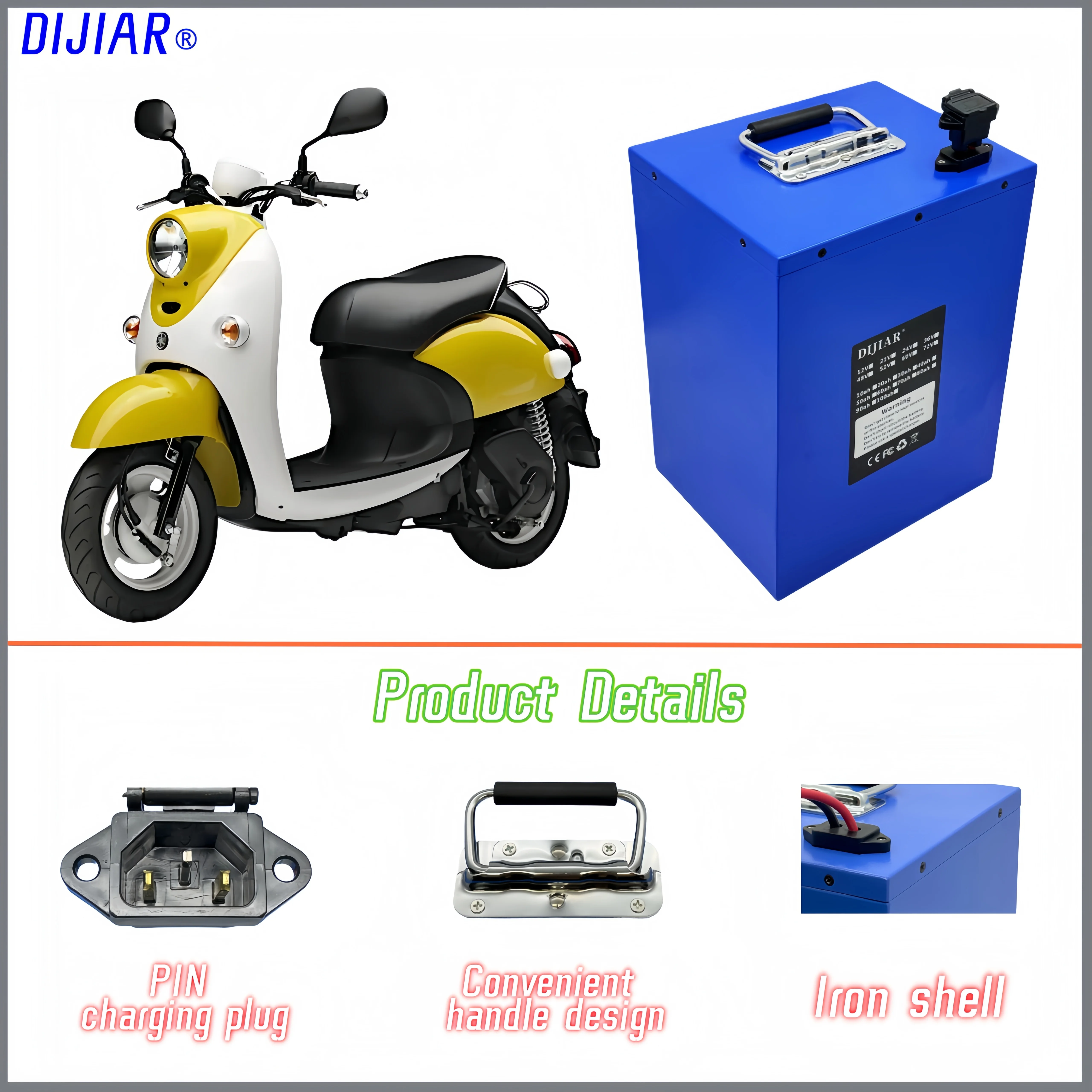 Air transportation, new 48V21700 lithium-ion battery, new large capacity 20AH-100AH, built-in BMS35AH, application 500W-3000W