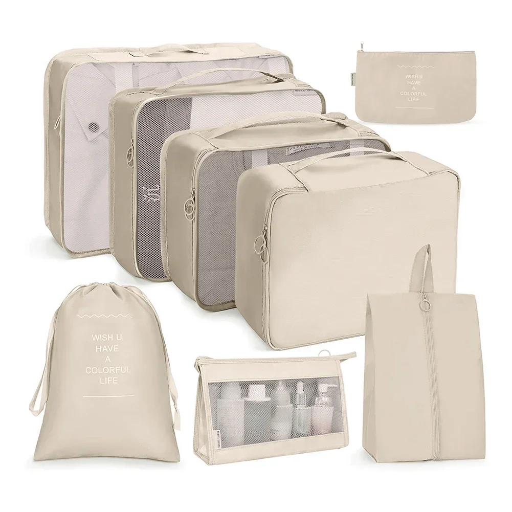 

Save Space Storage Organizer Suitcases Set Packing Cubes Shoe Bag Small Mesh Bag Specifications Compact Structure