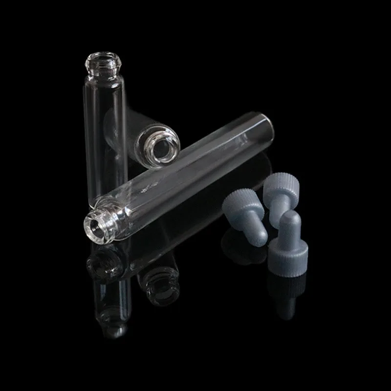 Botella de tubo de ensayo de Perfume, minidispensador de aceite refinado portátil, botella de vidrio de prueba con enchufe interno, 10 piezas, 1/2/3ml