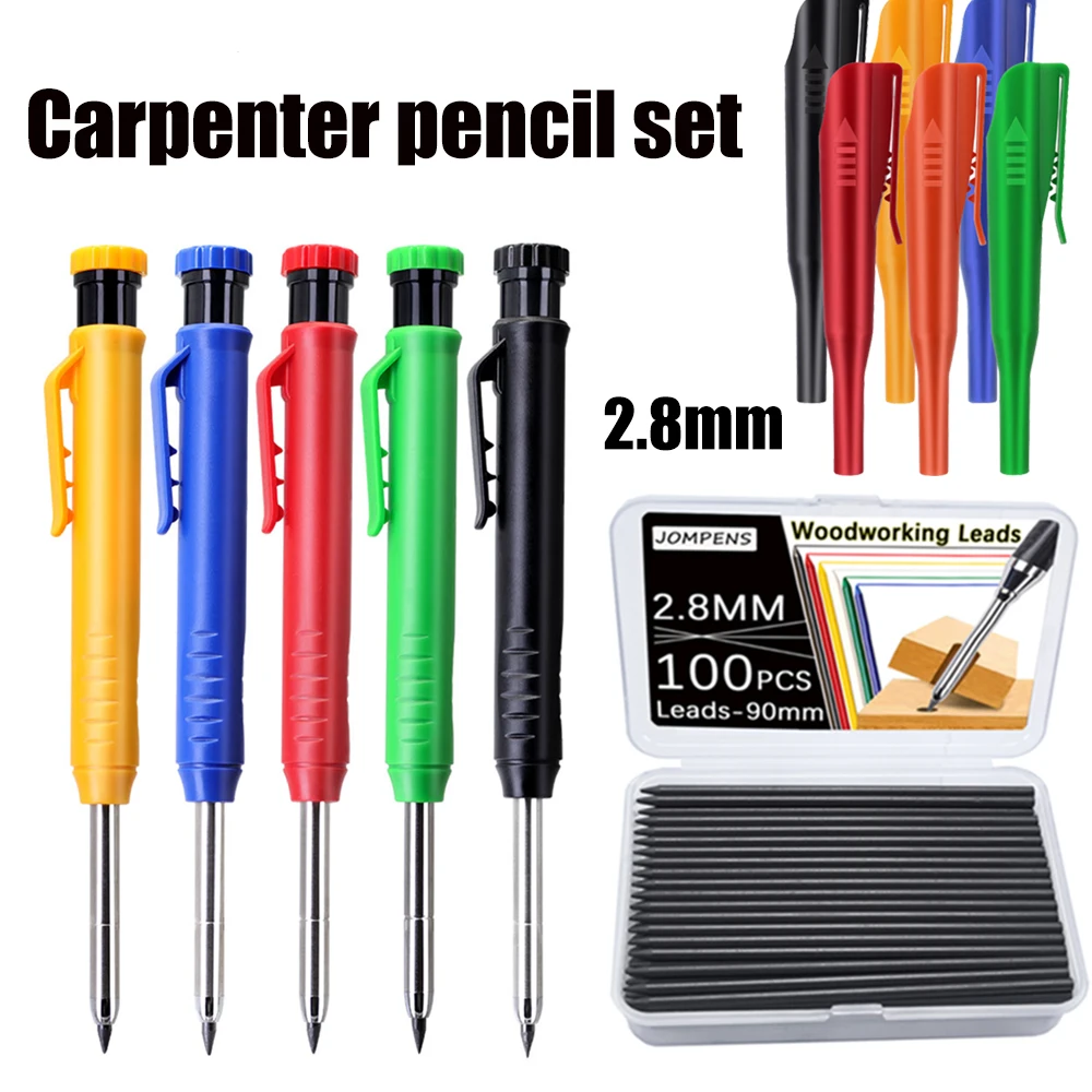 

Набор механических карандашей Carpenter с глубокими отверстиями, пластиковый колпачок-карандаш, маркер-карандаш для деревообработки для деревообработки, архитектурный рисунок