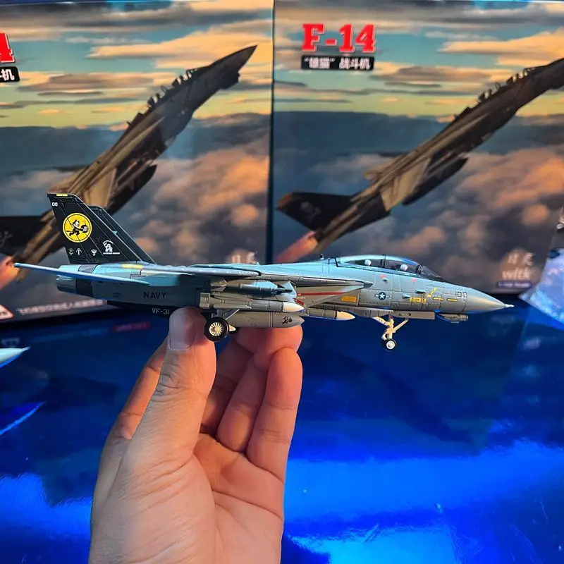 F-14b Tomcat Fighter 1:100 Pirate Flag Bomb Cat Black Pirate Flag Finished Alloy Model Toy Wing Variable Souvenir