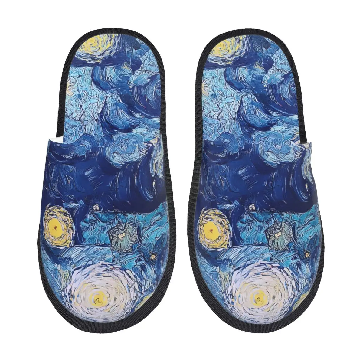 Custom Starry Night Van Gogh Guest Slippers for Hotel Women House Slipper