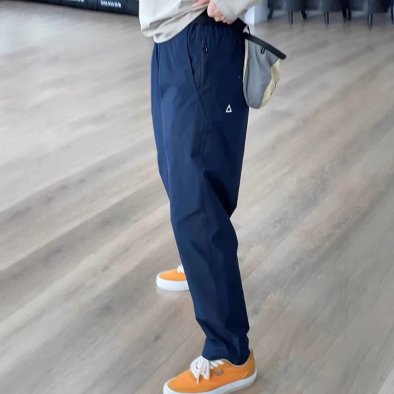 خفيفة الوزن السراويل المستقيمة الرجال الكورية موضة التجفيف السريع عمال السراويل لينة قذيفة في الهواء الطلق المشي لمسافات طويلة السراويل البضائع شارع العليا بانت