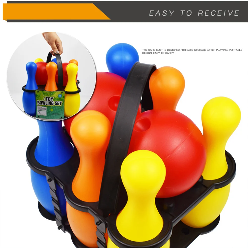 

Children Plastic Bowling Toy Entertainment Bowling Funny Bowling Toy Set (Height 19cm, 1pcs Ball, 6pcs Bottles, 2