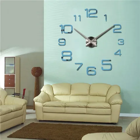 

Innovative style Europe Wall clock Living Room Quartz Acrylic Mirror effect home decoration Diy design still life sticks