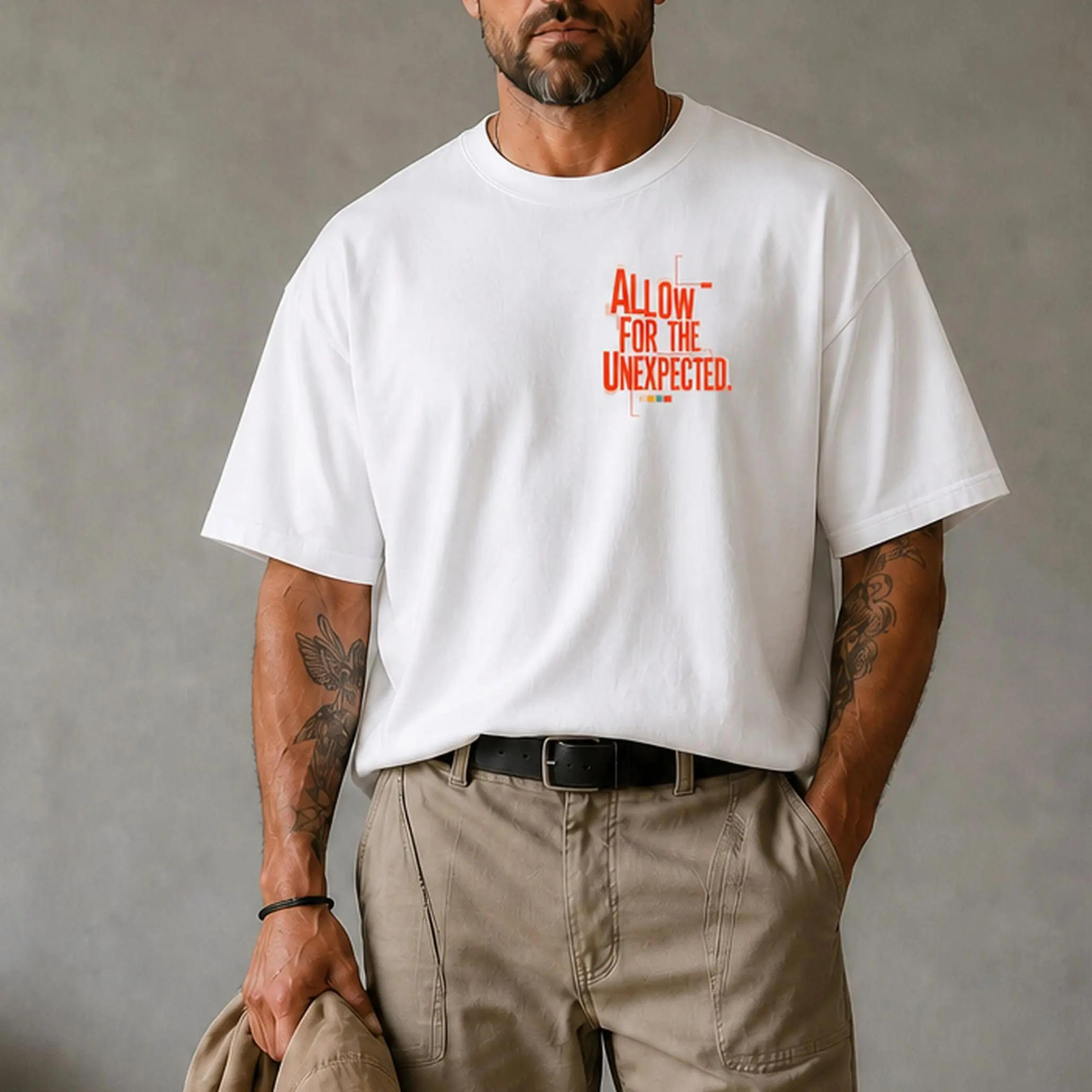 ALLOW FOR THE UNEXPECTED Deconstructed Type Heavyweight T-Shirt
