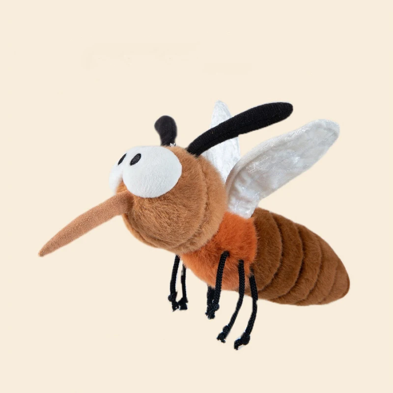 24CM Creative Mosquito Plush Toys Cute Kawaii Stuffed Bug With Angry Face Fluffy Mosquito Dolls Funny Room Decor Birthday Gifts
