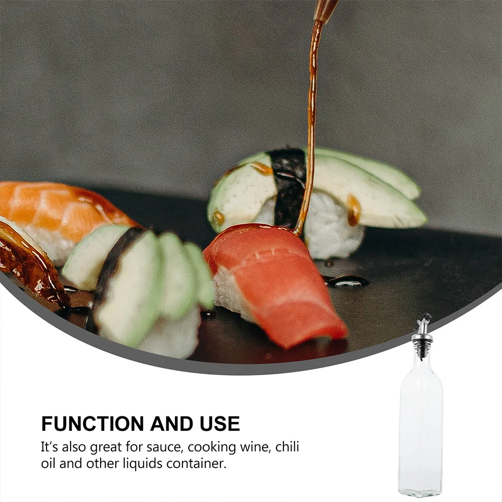 

1Pcs Transparent Glass Oil Bottle Leakproof Dustproof Container for Cooking Vinegar Soy Sauce Oil Can Cooking Seasoning Bottle