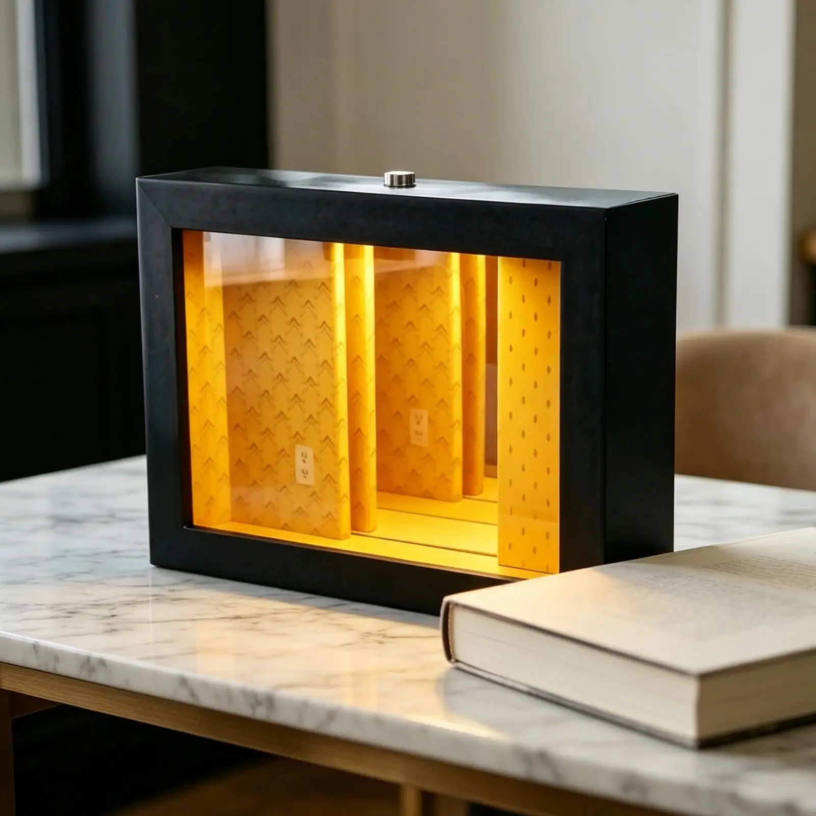 3D Abyss Mirror LED Night Light Desk Frame Decor Illusion Lamp Acrylic Glowing Ornament for Bedroom Living Room Bookshelf