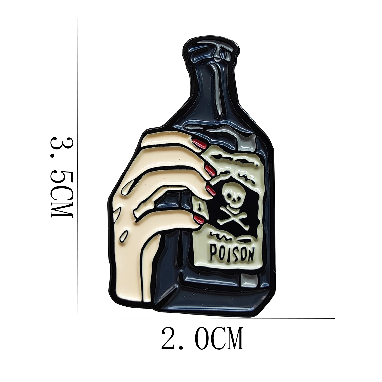 Addams Poison Bottle Horror Enamel Pin Lapel Brooch Metal Badge Jewelry Accessary