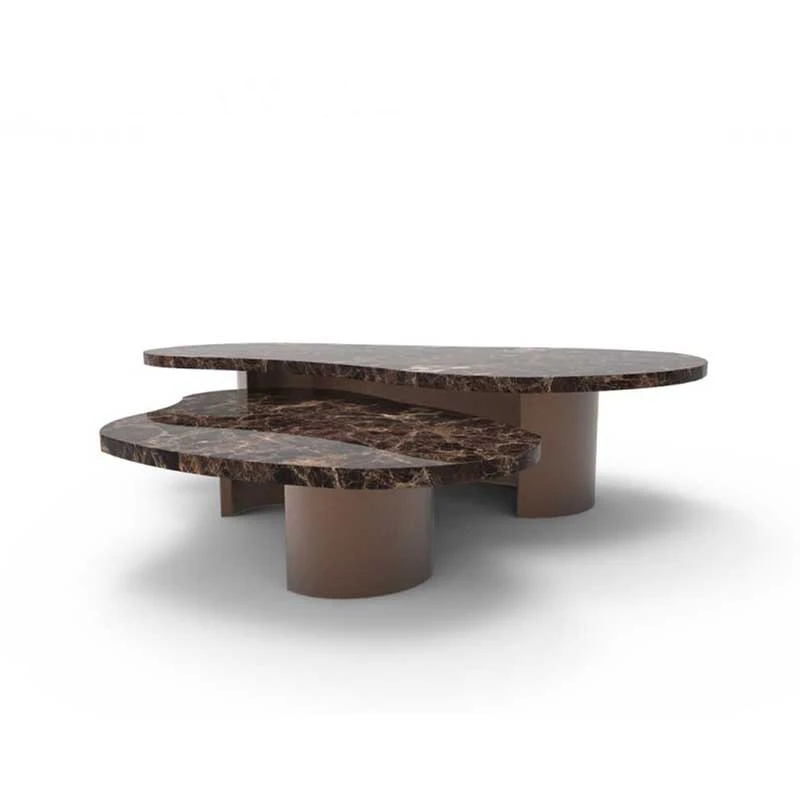 Luxury Marble Top Metal  Coffee Tables Set Customized Coffee Tables