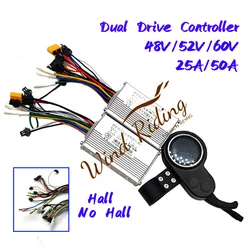 Electric Scooter Dual Drive Controller JP 48V 52V 60V Hall Brushless Controller AB Front and Rear Drive Controller 25A