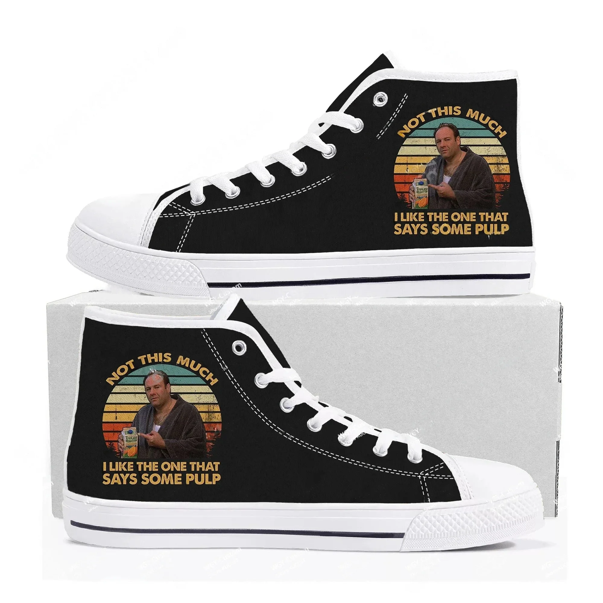 

Sopranos High Top Sneakers Mens Womens Teenager High Quality Tony Soprano Gandolfini Canvas Sneaker Casual Shoe Customize Shoes