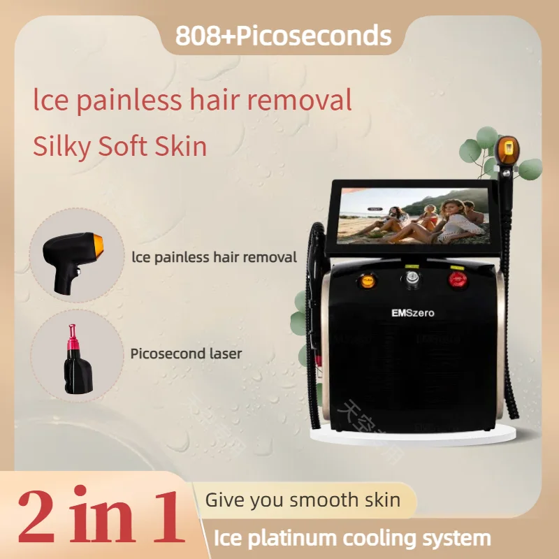 

Diode Laser 2 in 1 Picosecond Laser Tattoo Removal And Hair Removal Switched Machine Pico Second Laser Epilator For Women