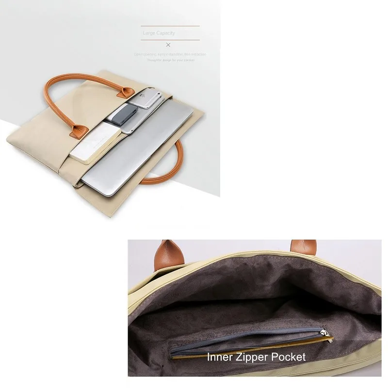Business Fashion Briefcase Women PU Handbag Portable Document Bag Light Large Capacity A4 Print Pattern LOGO