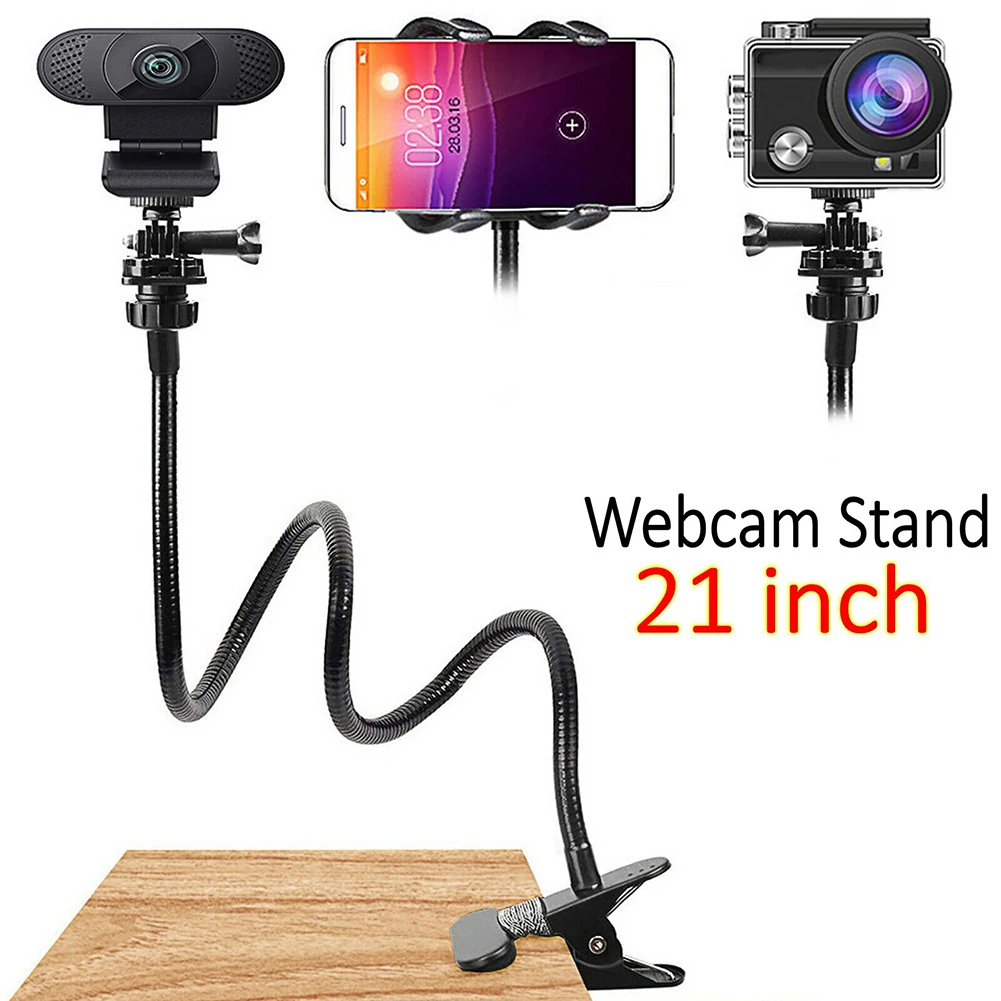 

Flexible Desk Mount Gooseneck Camera Bracket Bed Desk Jaw Clamp Flexible Gooseneck Stand for Logitech/Webcam Brio/iPhone/Android
