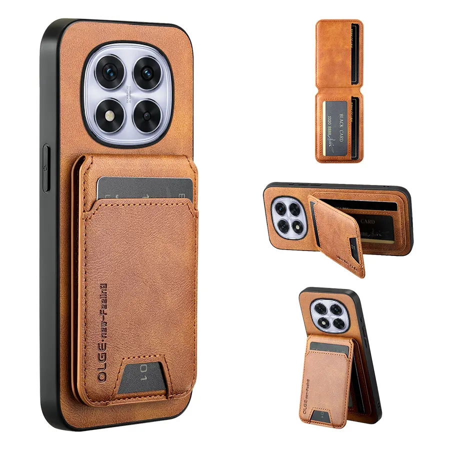 Etui na karty do Redmi Note 14 Pro Plus 14 4G 5G Magnetic Cover Leather Mag-safe Stand Shell Soft Shockproof Fundas — zdjęcie produktu 2