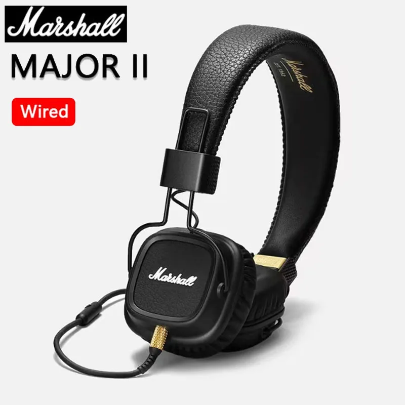 Marshall Major II Auriculares con cable con micrófono Auriculares para juegos de graves profundos Auriculares deportivos plegables con música rock Bluetooth