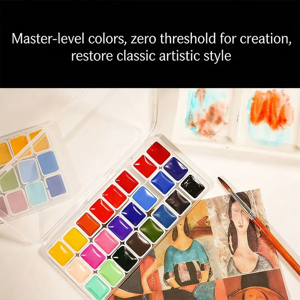 24 Colors Watercolors Paint Se - đánh giá và giá Watercolor Paint Set Solid Pigment