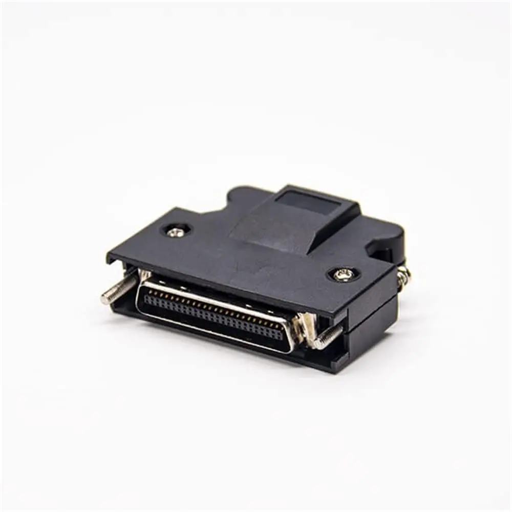 50 Pin Screw Type SCSI MDR Male Black Plastic Shell Solder Type