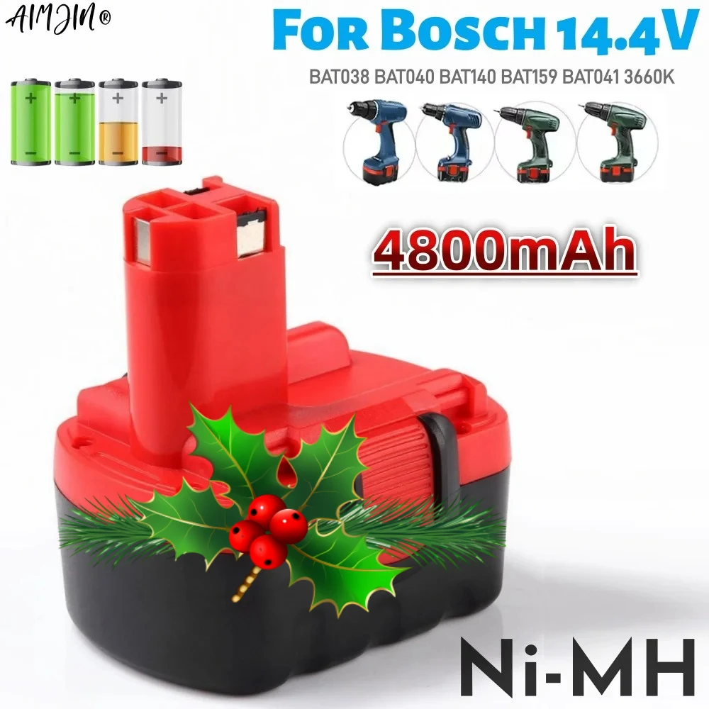 

4800mAh For Bosch 14.4V Battery For Bosch D70745 2607335273 BAT038 BAT140 BAT040 BAT041 BAT159 2607335465 26073356 Drill Battery