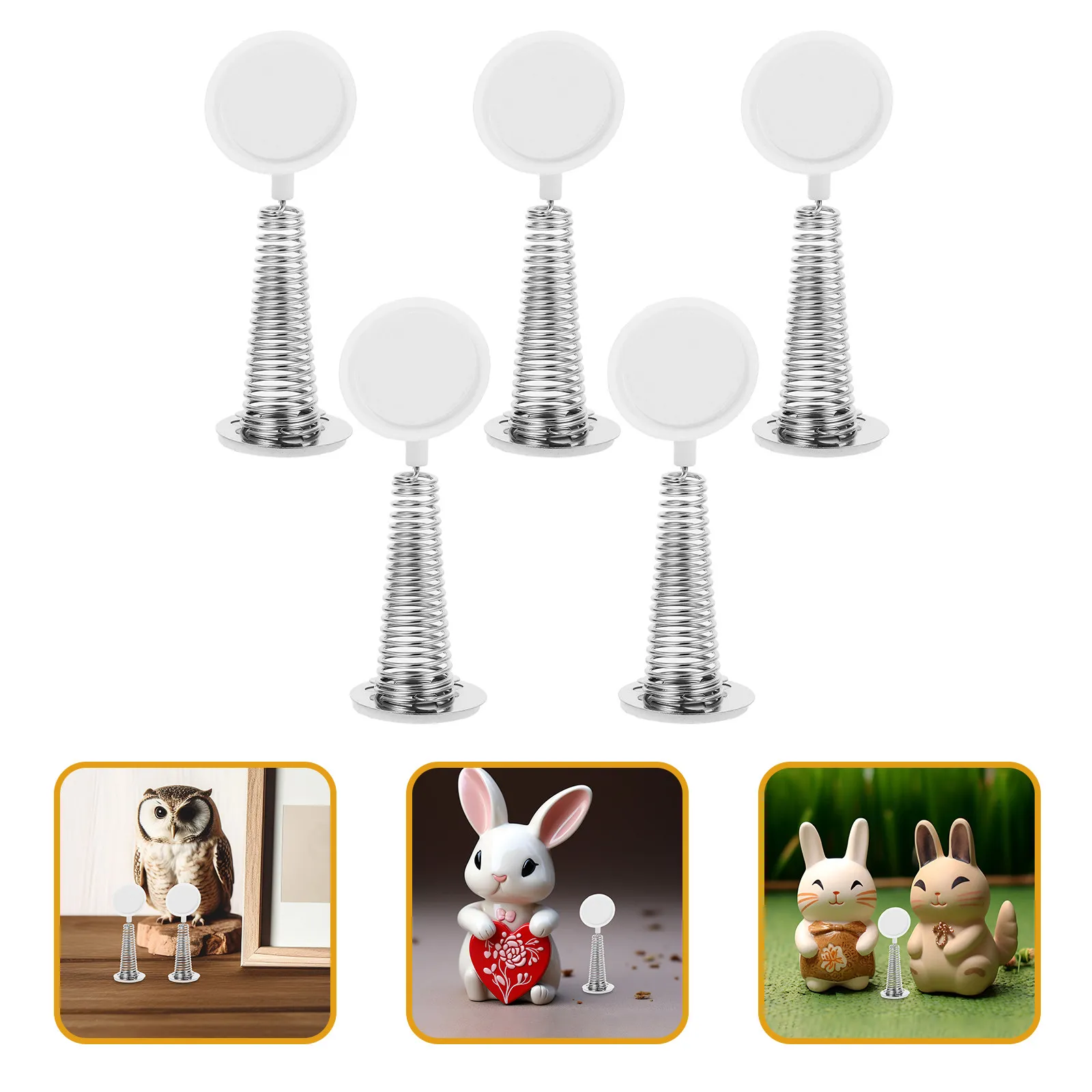 

5Pcs Spring Base for Crafting Easy DIY Shaking Head Fortune Cat Dashboard Accessory Metal Compact Storage Spring Toy