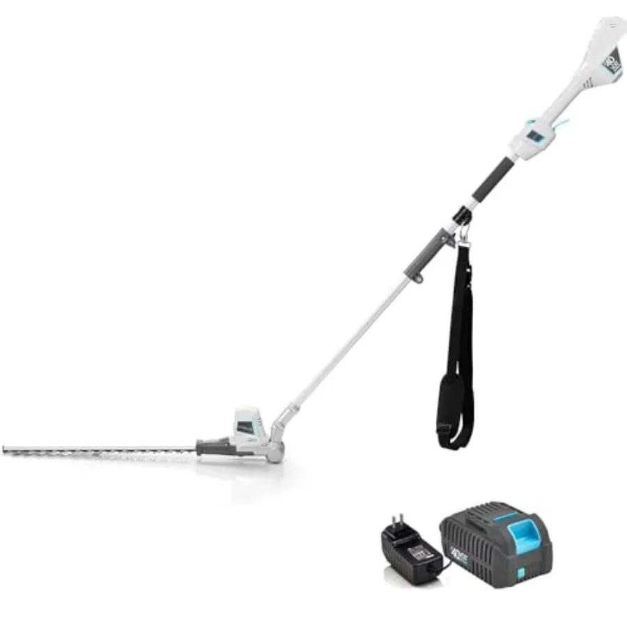 

40V Cordless Pole Hedge Trimmer Long Reach 20" Cutting Length 6 Position Adjustable Head with Battery and Charger