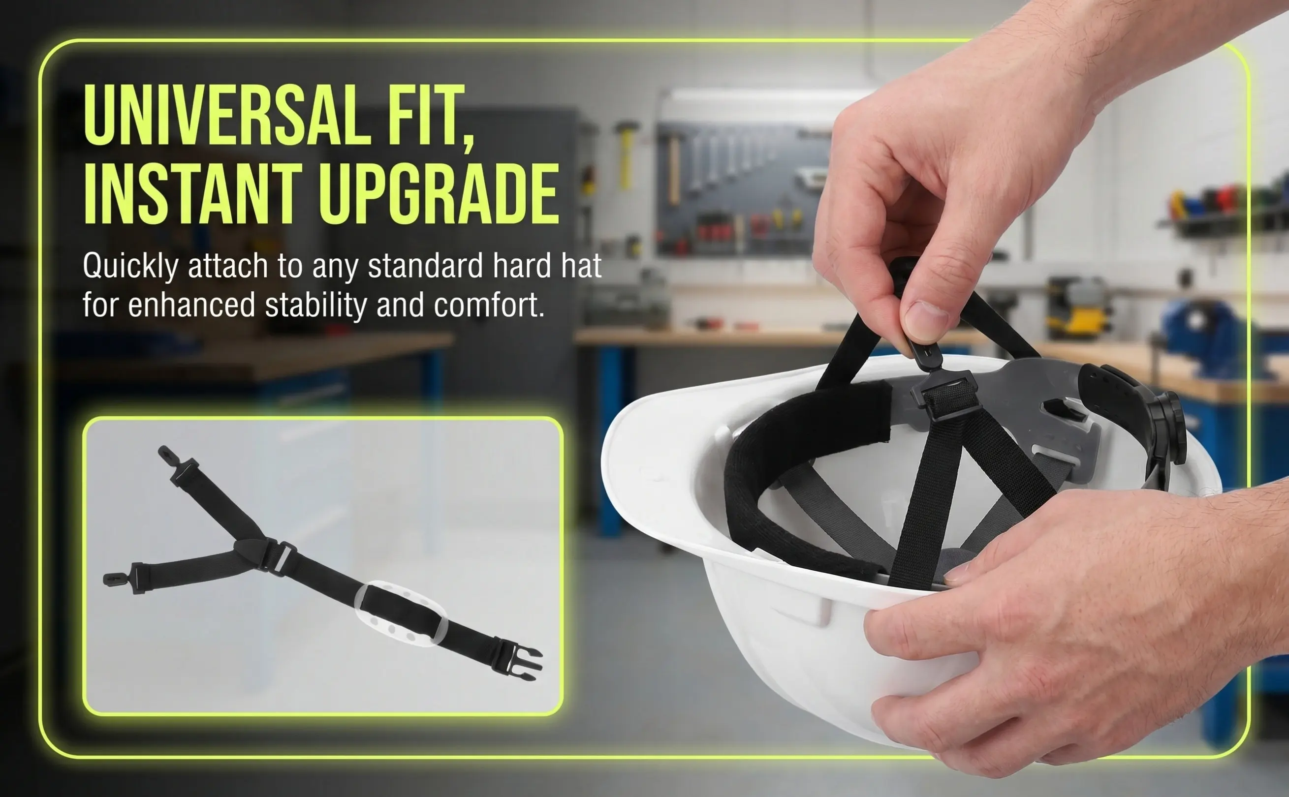 2Pcs Chin Strap Safety Hard Hat Elastic Strap Universal Adjustable for Construction Worker Secure Chin Straps for