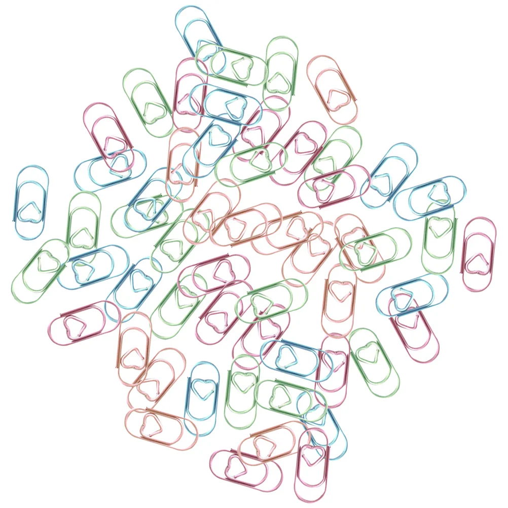 200Pcs Metal Heart Paper Clips Exquisite Small Office Clips for Crafting Reading Marking DIY Cards Albums Files Functional and