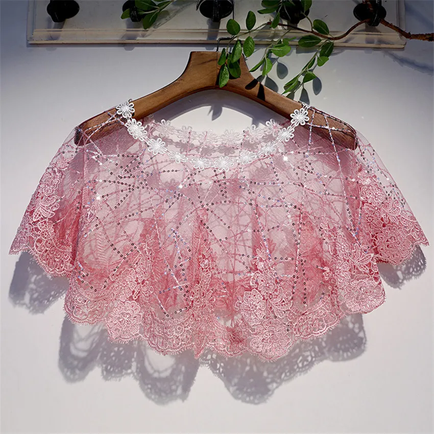 

2022 Elegant Women Hollow Out Shawl Capes Europe and America Lady Sequins Wrap Bolero Accessories Coat Party Tops Outwear WZ1832