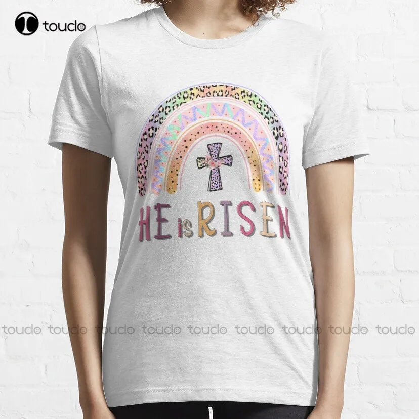 He Is Risen Rainbow Classic T-Shirt Mens Dress Shirt Fashion Creative Leisure Funny Harajuku T Shirts Xs-5Xl Size Retro New