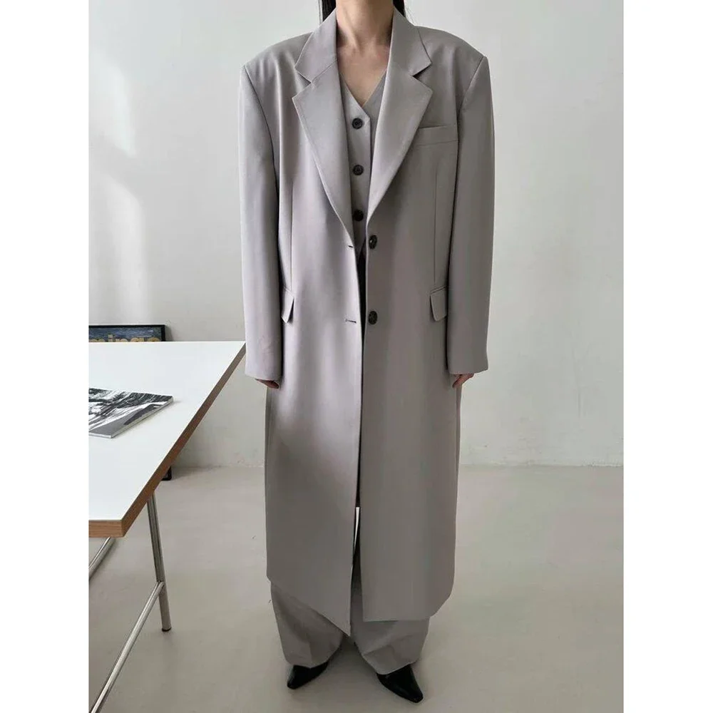 Loose Women Blazer Lengthening Lapel Single Breasted Formal Prom Custom Made Jacket 1 Piece Saudi Arabia Dress