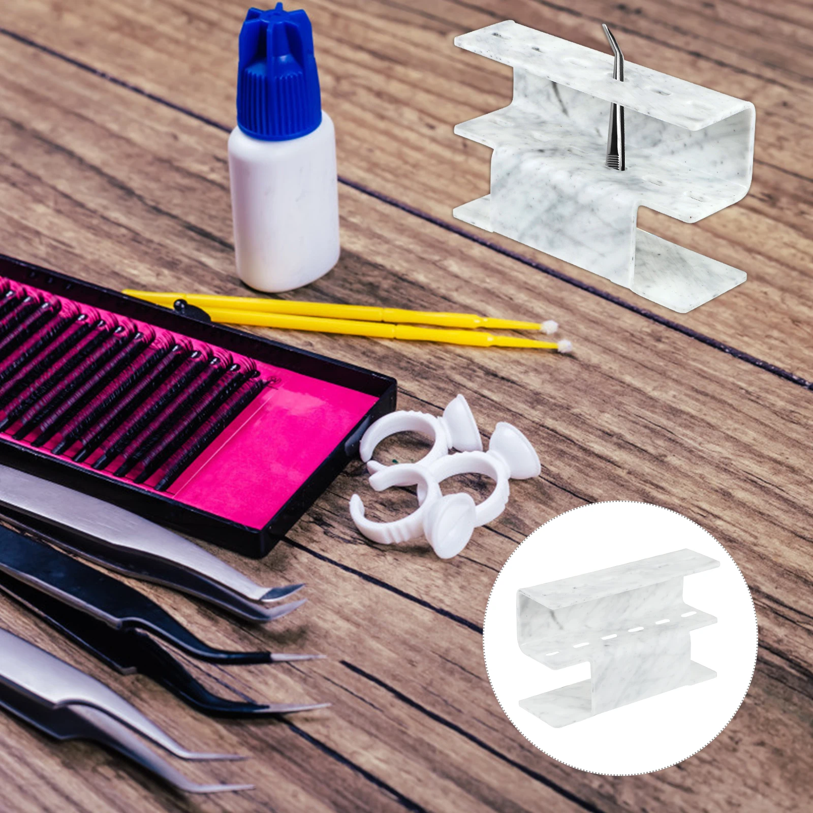 

Tweezers Holder Acrylic Eyelash Tweezers Rack 6 Stand Storage Organizer Display Stand for False Eyelash Extension