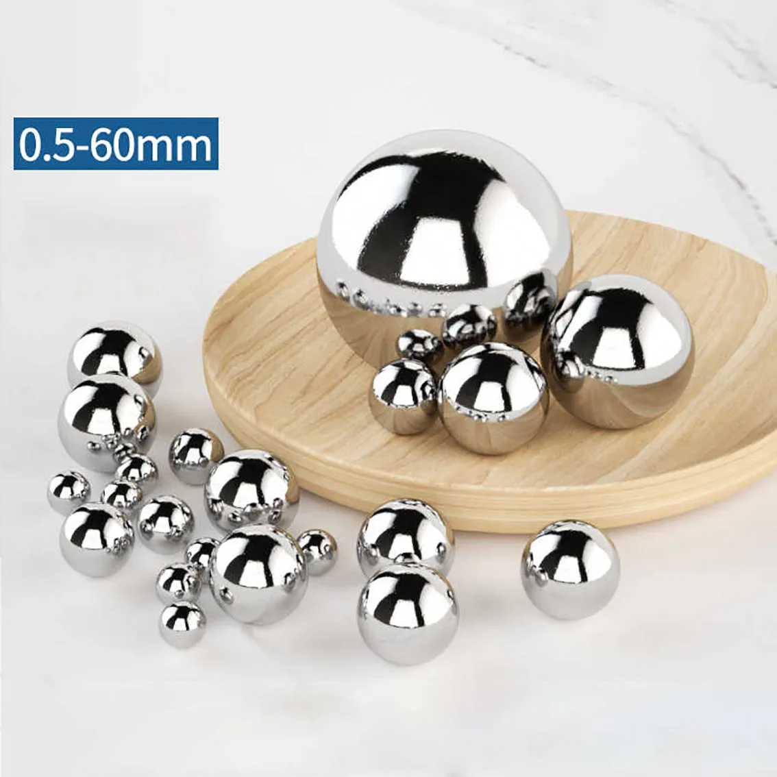 

1-1000pcs Solid 304 Stainless Steel Ball Dia 0.5mm 0.7mm 0.8mm 1mm 1.4mm-60mm High Precision Bearing Balls Round Smooth Balls