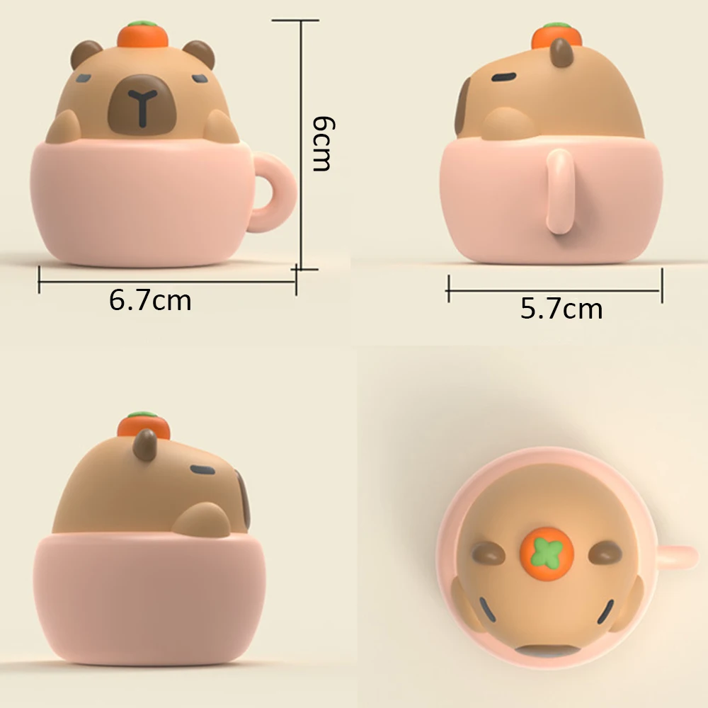 Capybara Night Light Portable Key Chain LED Silicone Soft Warm Light 3Level Dimmig Capybara Backpack Decoration Cute Compact USB