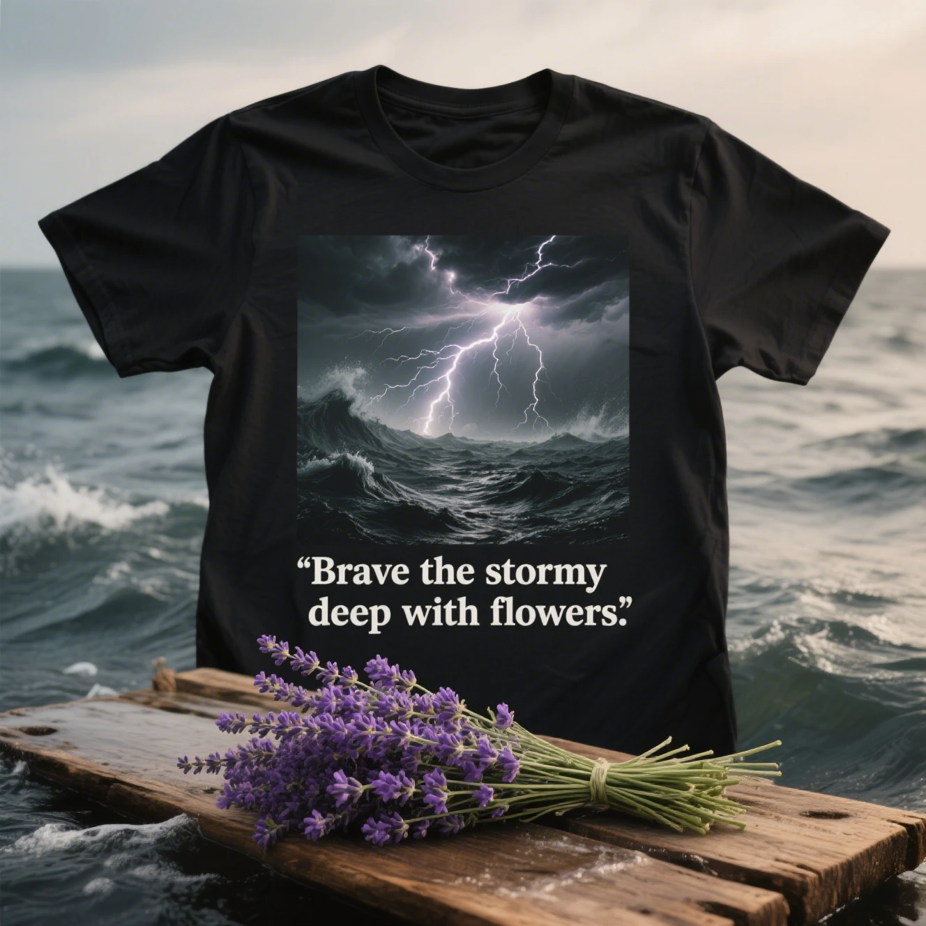 

Storm Bouquet Graphic Printing Summer Luxury Brand Cotton Men's and Women's T-Shirts Short Sleeves Street Fashion Trend Clothing