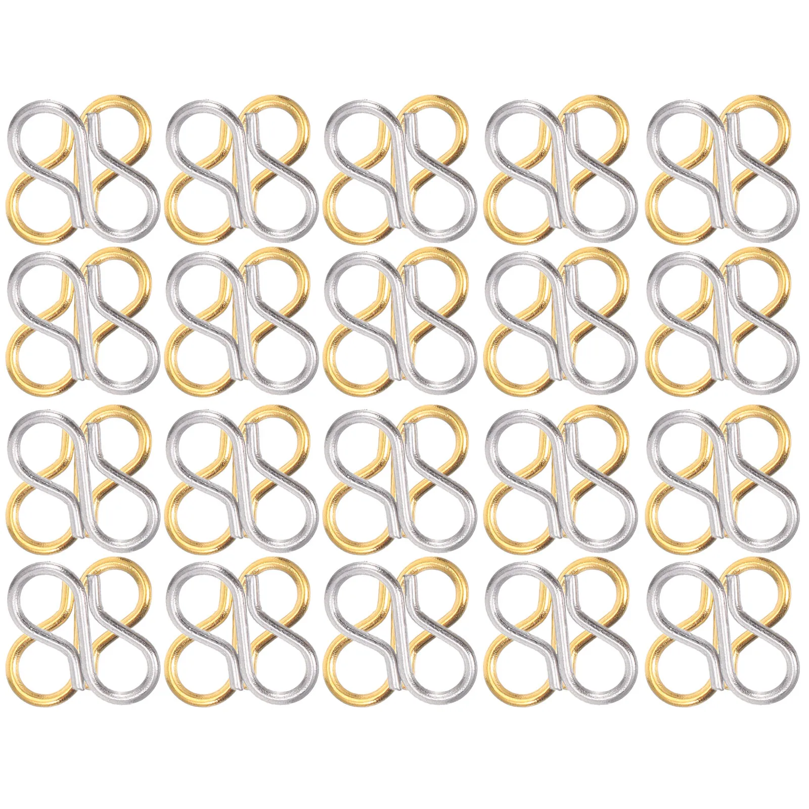 

40 Pcs Hook Clasps Stainless Steel Double Opening Bracelet Necklace Making Supplies Jewelry Connectors Chain Components