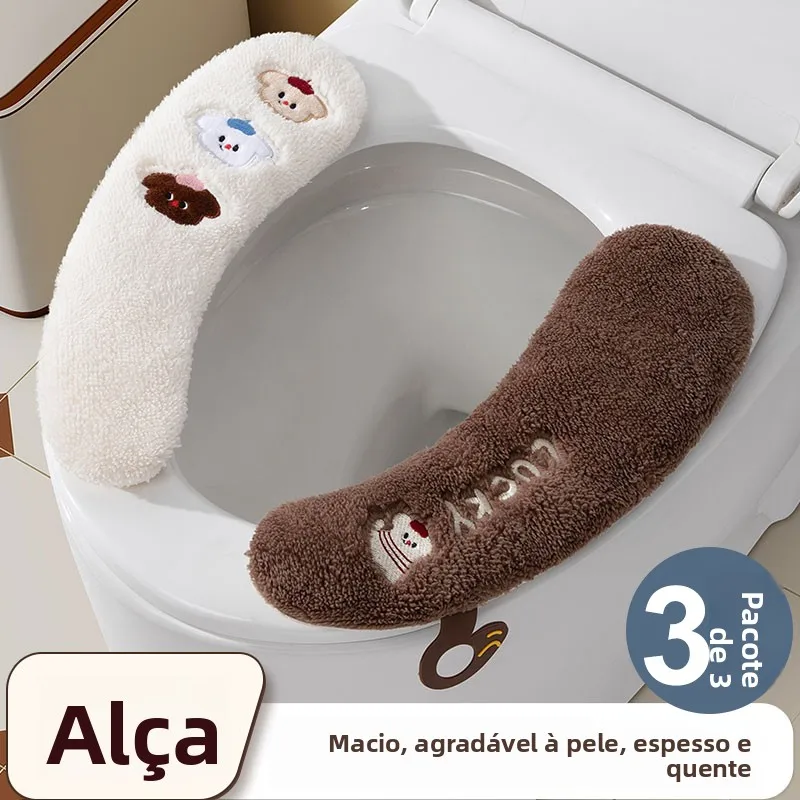 粘着式便座クッション防水かわいい家庭用四季通用トイレマット快適なソフト漫画デザイン