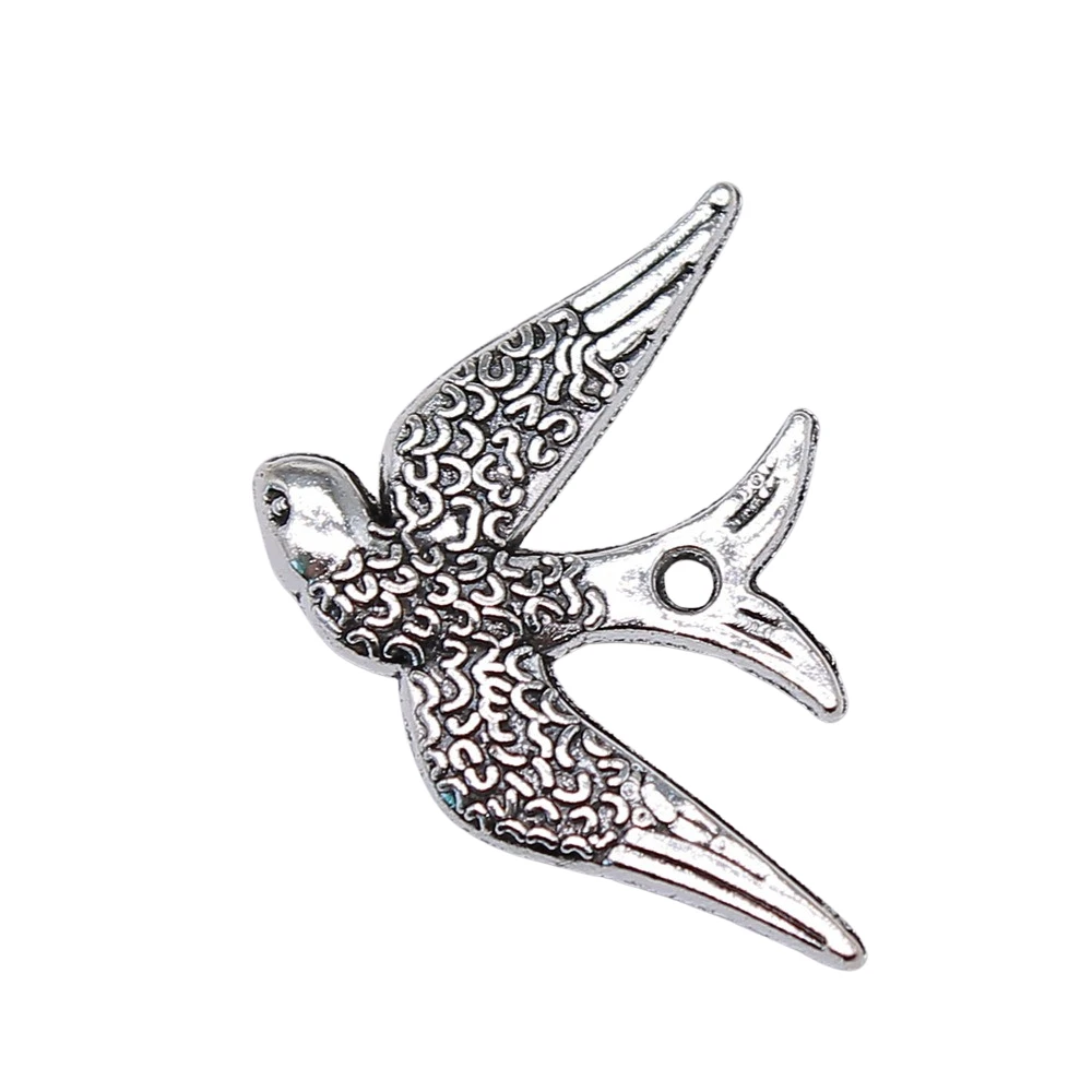 WYSIWYG 10pcs 25x17mm Swallow Bird Charms Swallow Pendants Swallow Bird Pendants