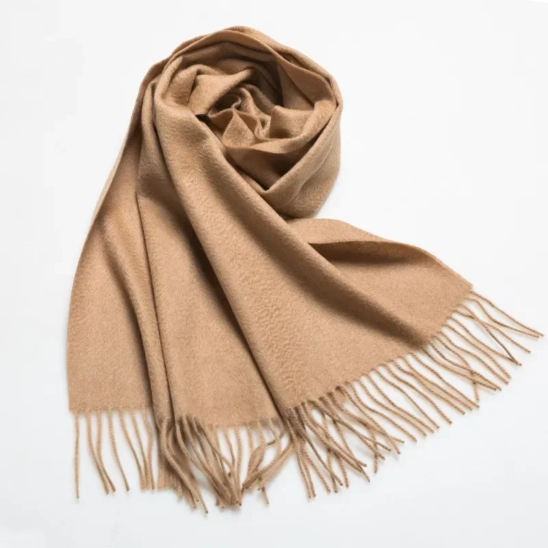 Pure Cashmere Scarf for Both Men and Women Autumn and Winter Thick Double-sided Small Neckerchief