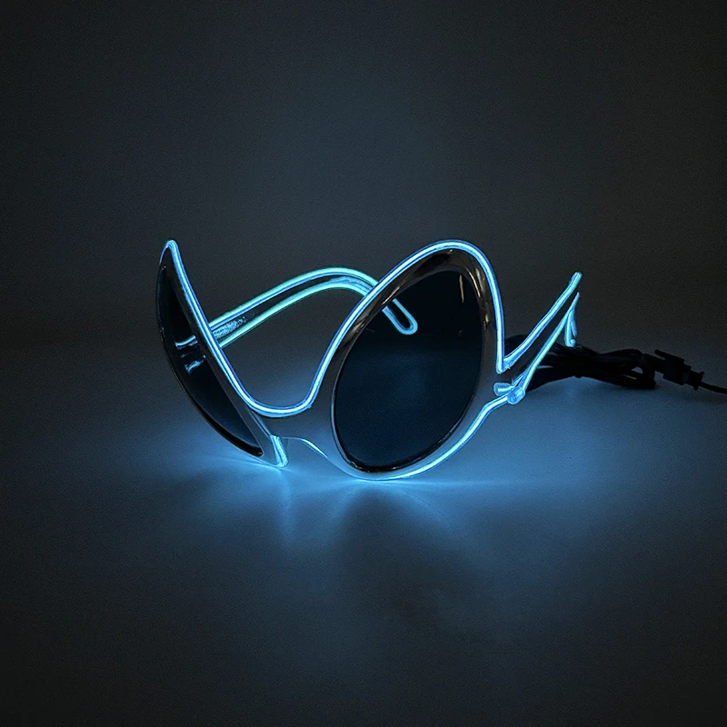Occhiali alieni a LED Concerto di Halloween Birra NightClub Rave Accessori Uomo Illumina Cosplay Alien Cool Occhiali Occhiali da sole divertenti