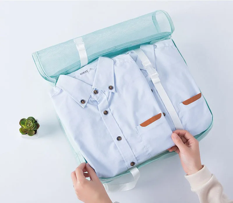 8Pcs Travel Organizer Set Portable Folding Suitcase Packing Cubes for Clothes Shoes Tidy Pouch Luggage Storage Bags