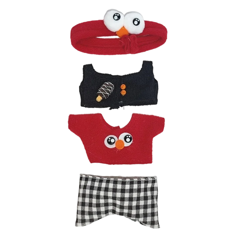17 cm labubu vestiti vestito vestiti per bambole di peluche tubo dolce bocca grande cinturino per pesci pantaloni Macaron abbigliamento carino regalo per bambini fai da te