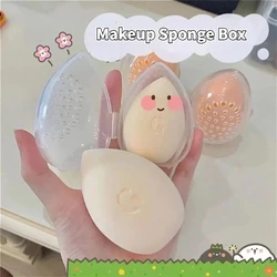 Portable Traveling Makeup Sponge Organizer Box Pink White Egg Shape Plastic Box Powder Sponge Beauty Egg Box Cosmetics Tools